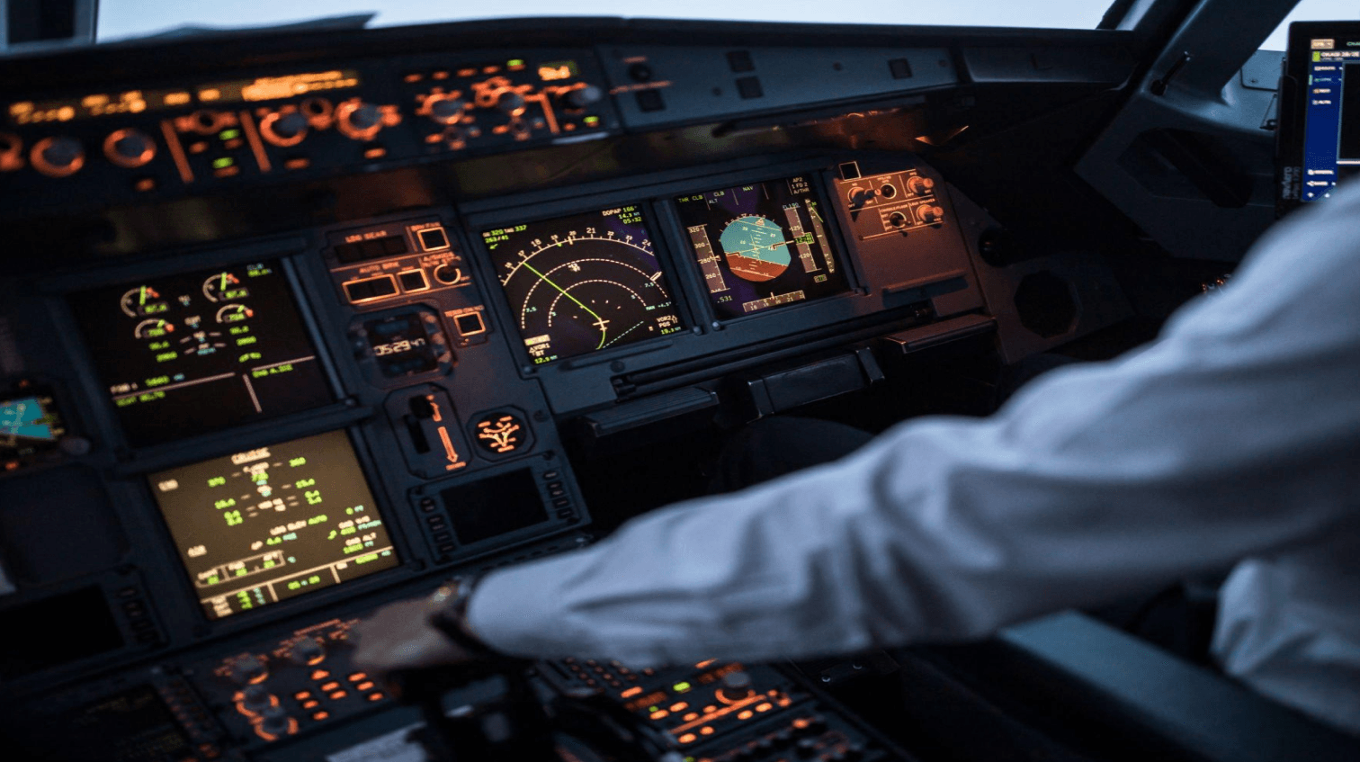 pilot in planes cabin